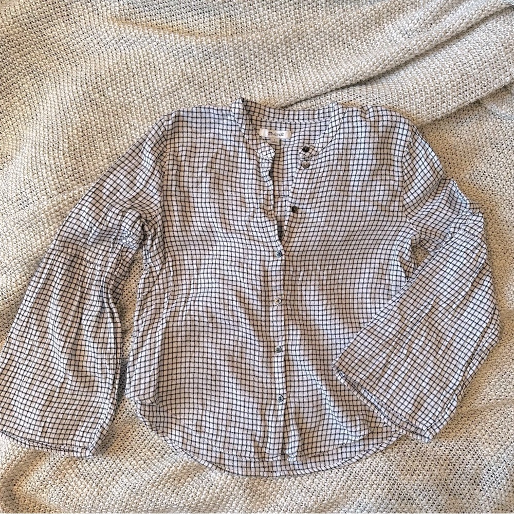 Madewell szS bell sleeve flannel top